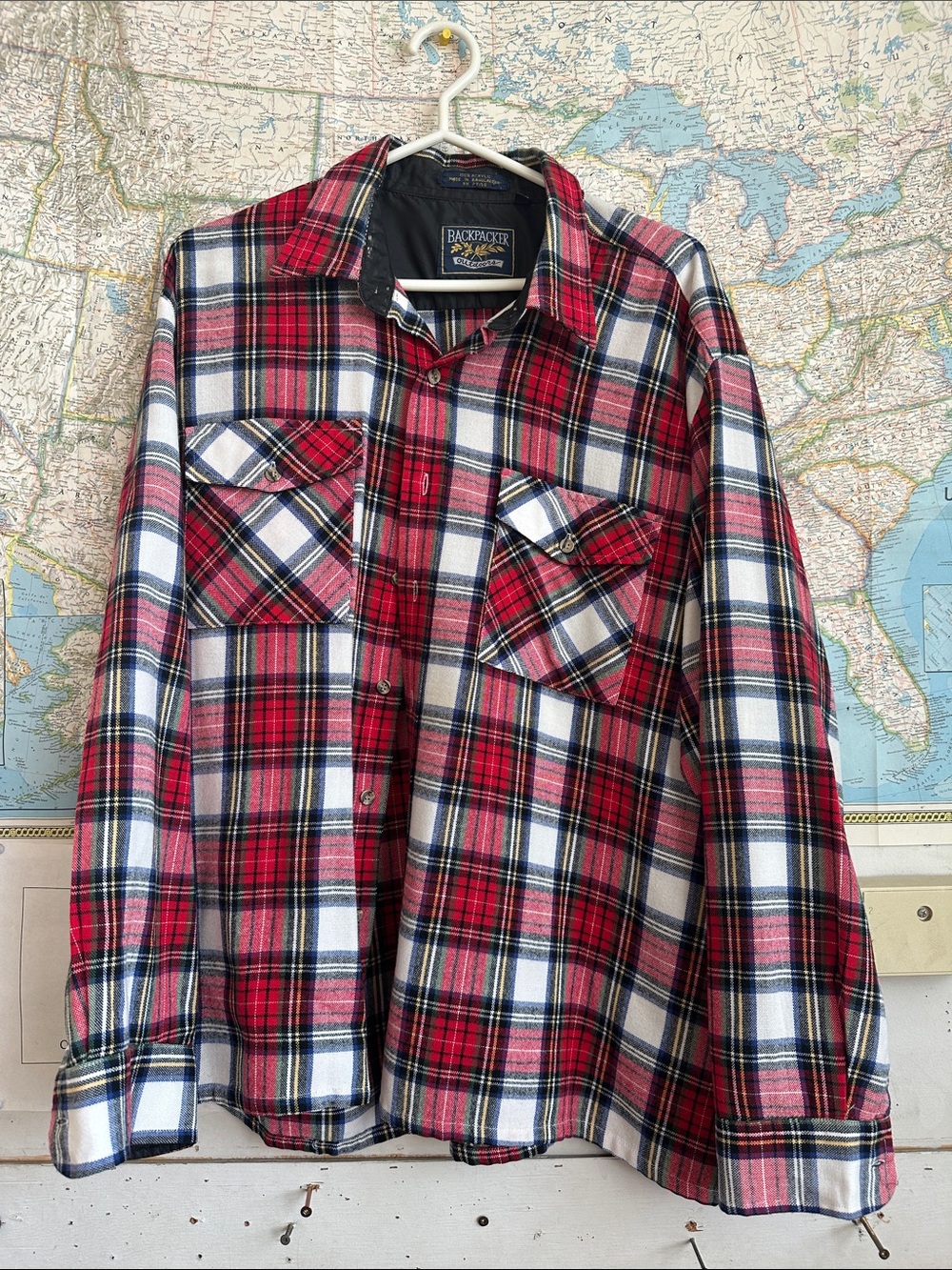 Backpacker Outfitters Red Plaid Men's Button-Down Shirt
